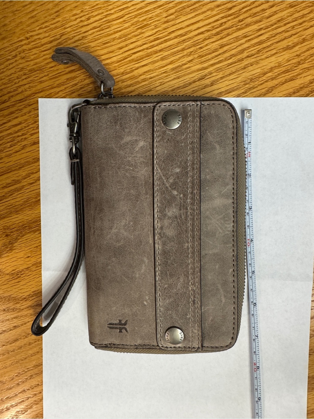 Frye  ~Leather Wristlet Wallet - Taupe